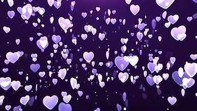 紫色唯美婚礼婚庆水晶爱心粒子飞升视频的预览图